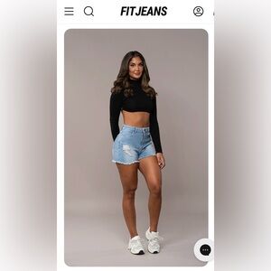 FitJeans Arctic Light Blue Ripped Shorts